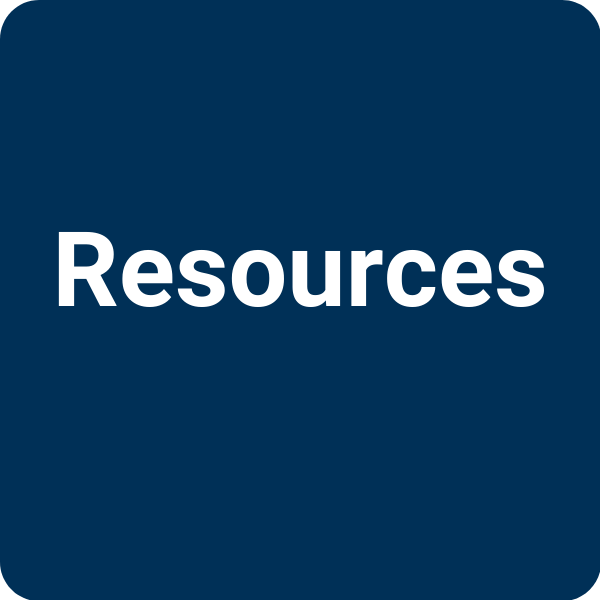 Blue Square Resource Button with the word resource in white