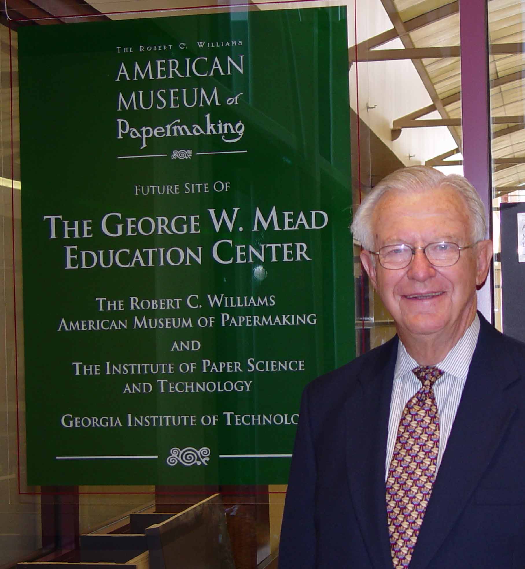 George Mead visiting the Robert C. Williams Museum of Papermaking, 2004