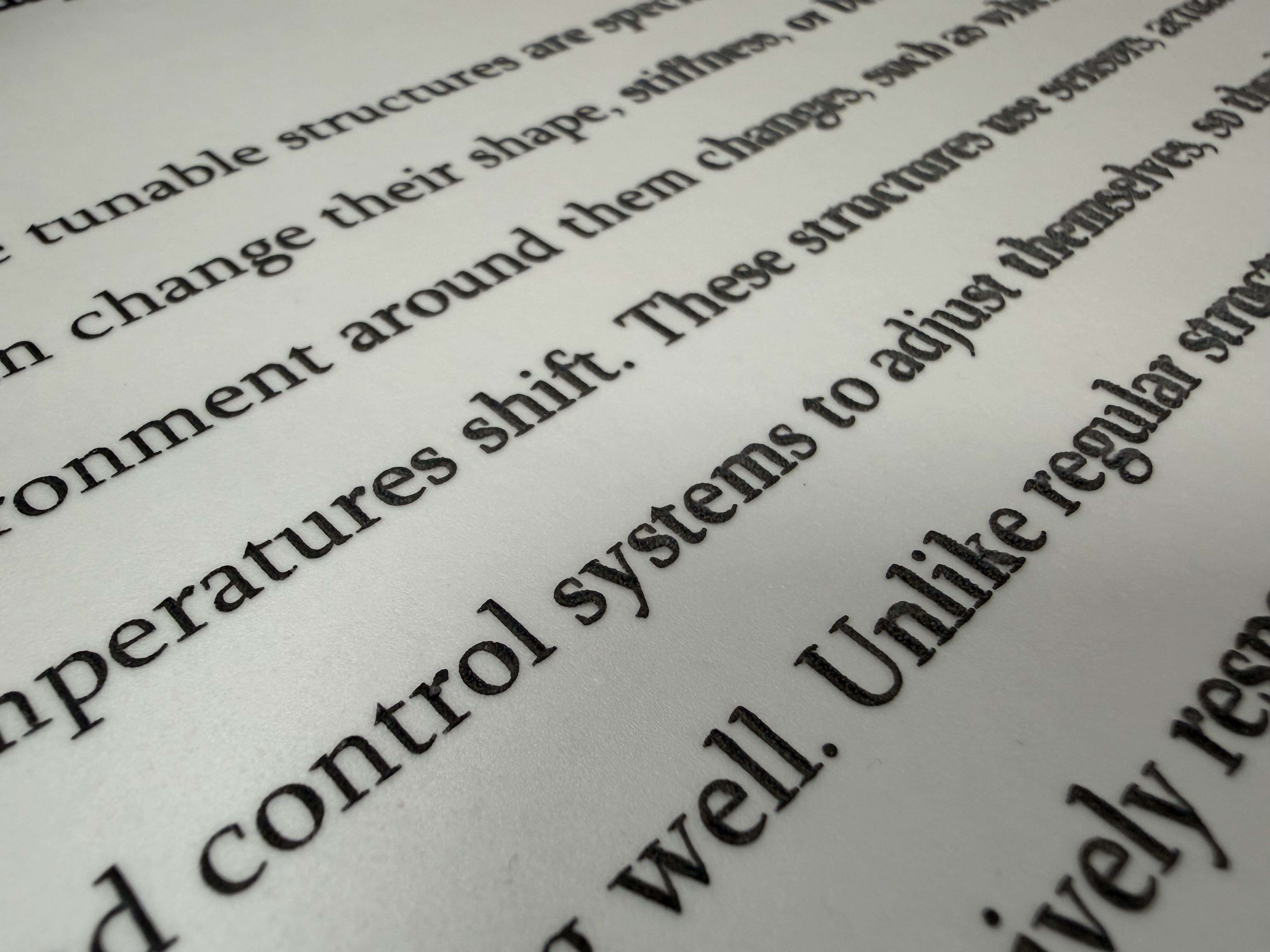 Closeup of raised letters
