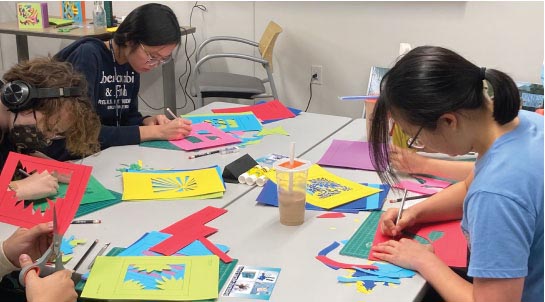 College students making tunnel books