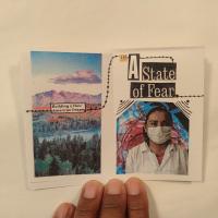 A folded zine, 2.75 inches wide by  4.25 inches tall, that reproduces small collages of found imagery and printed text to form a short, inspirational story.
