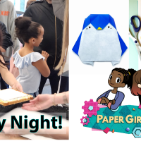 Papermaking, origami, stop motion animation, and the Paper Girls Show.