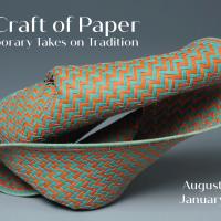 Image of woven paper form to be on exhibit in the Craft of paper show