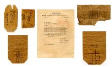 Collection of all the ration wrappers and Strange's letter