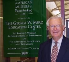 George Mead visiting the Robert C. Williams Museum of Papermaking, 2004
