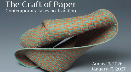 Image of woven paper form to be on exhibit in the Craft of paper show